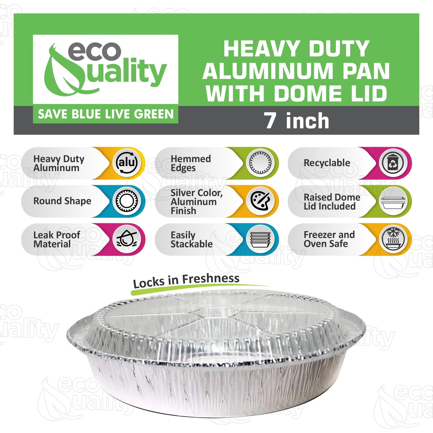 Disposable Round Aluminum Foil Food Pans with Clear Dome Lids