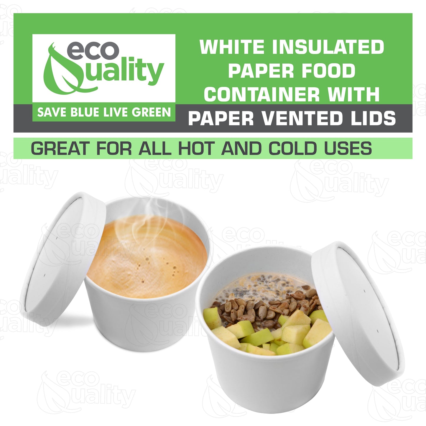 12oz Disposable White Paper Soup Containers Ice-Cream Paper Cup With Vented Lids