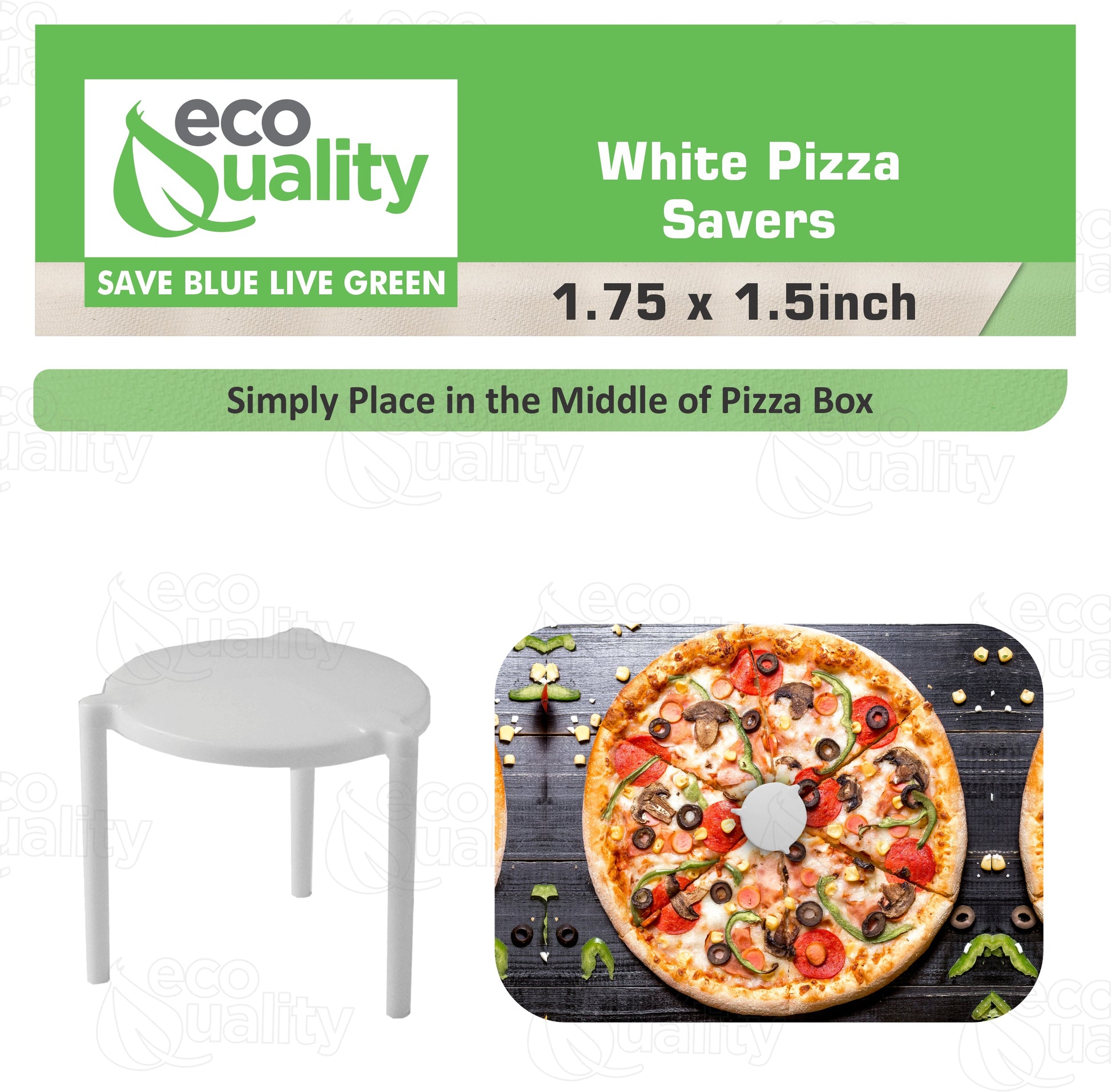 Pizza Saver Stand, White Plastic Tripod Stack, Tabletop pizza, pizza tripod  