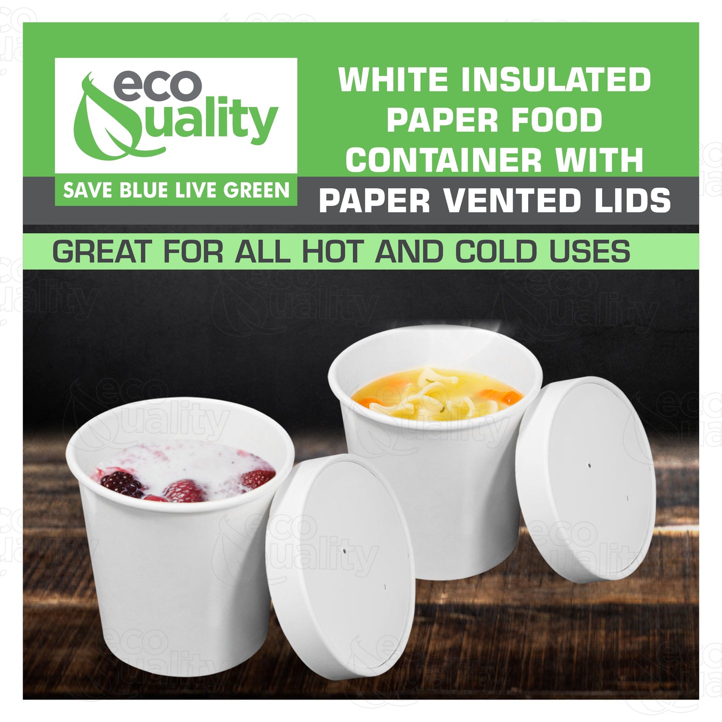16oz Disposable White Paper Soup Containers Ice-Cream Paper Cup With Vented Lids