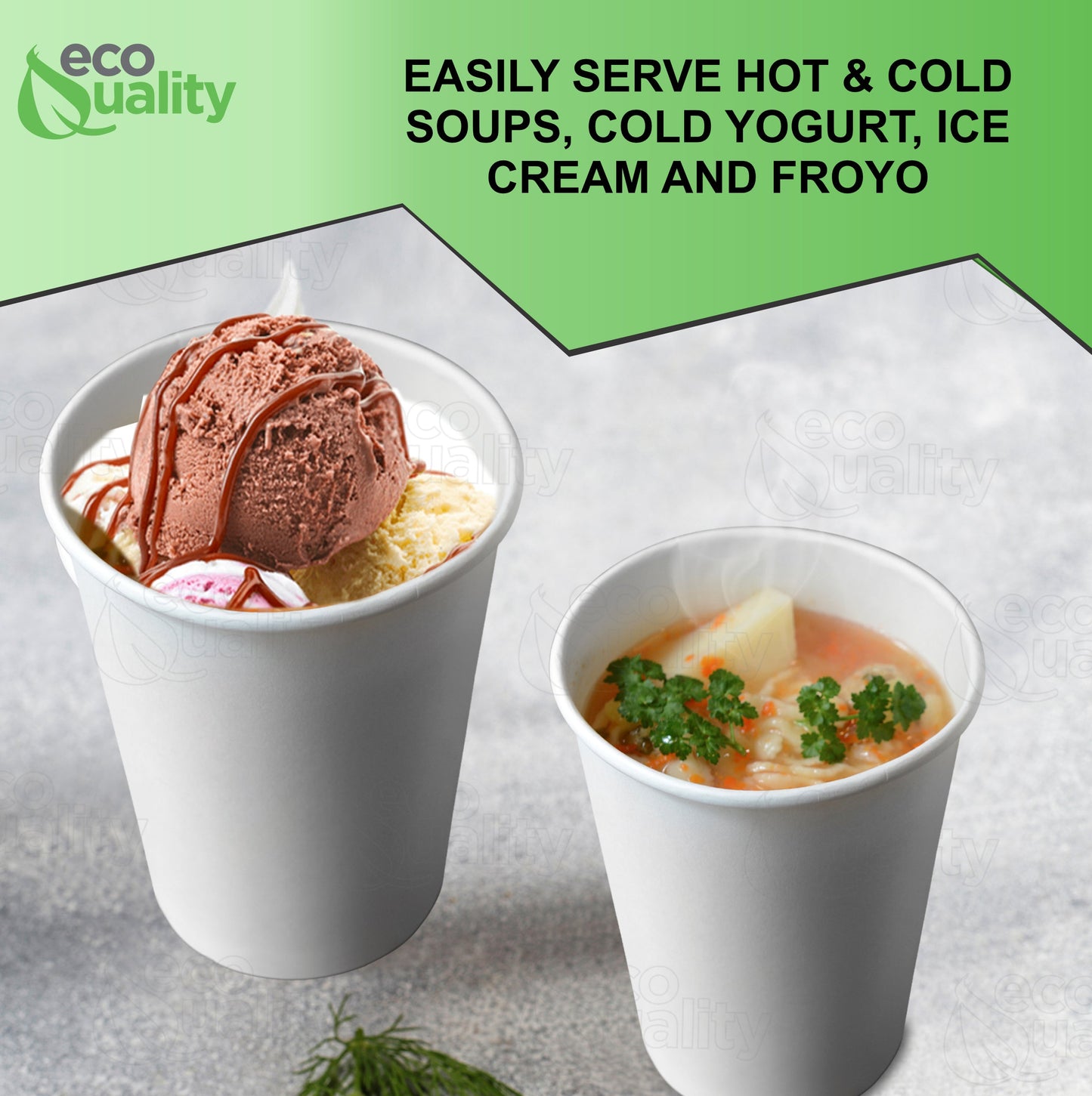 32oz Disposable White Paper Soup Containers Paper Ice Cream Yogurt Cups