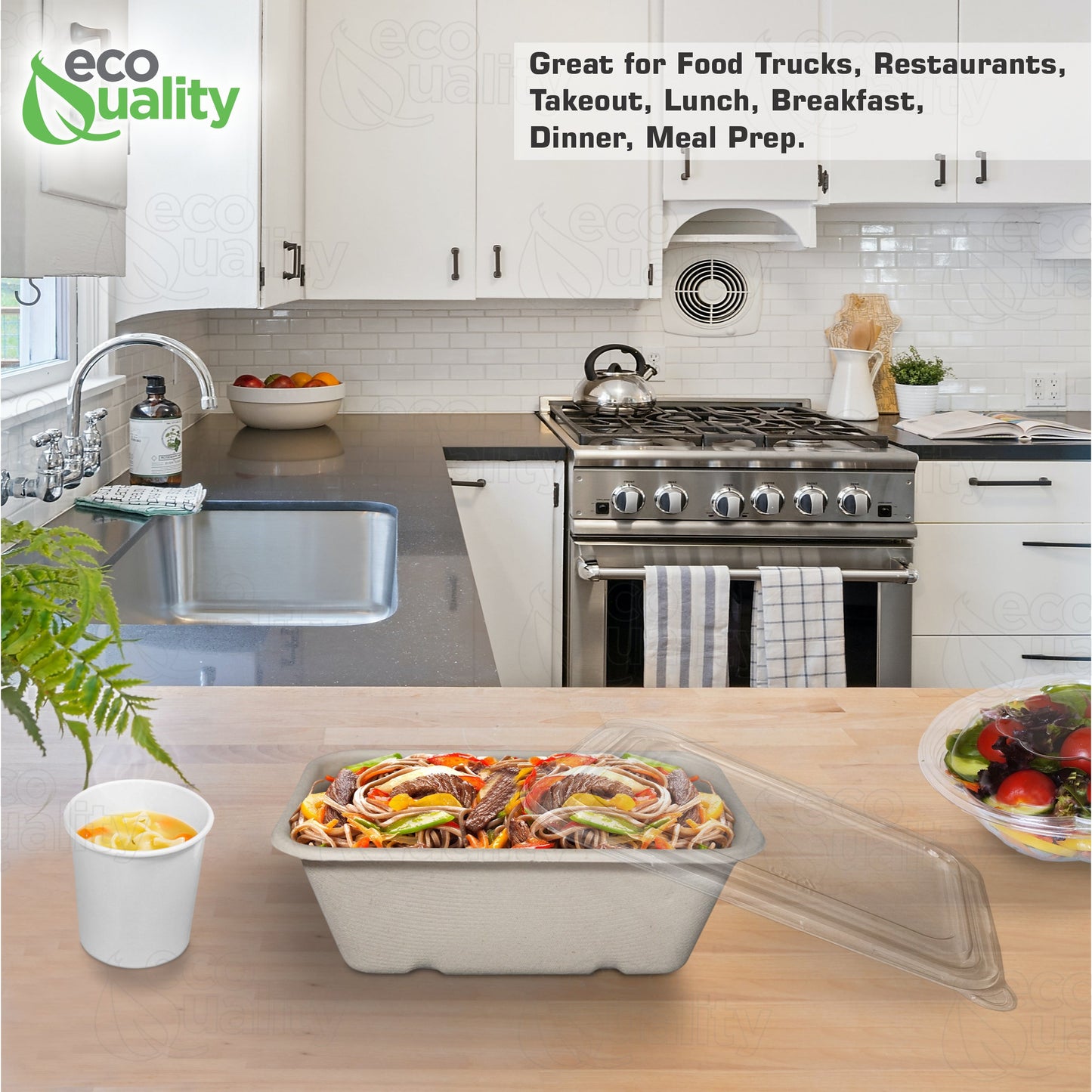 Compostable Sugarcane Fiber Bowl, eco-friendly food storage, sustainable, compostable, oblong bowl made from sugarcane fiber, compostable food storage, Biodegradable, Disposable