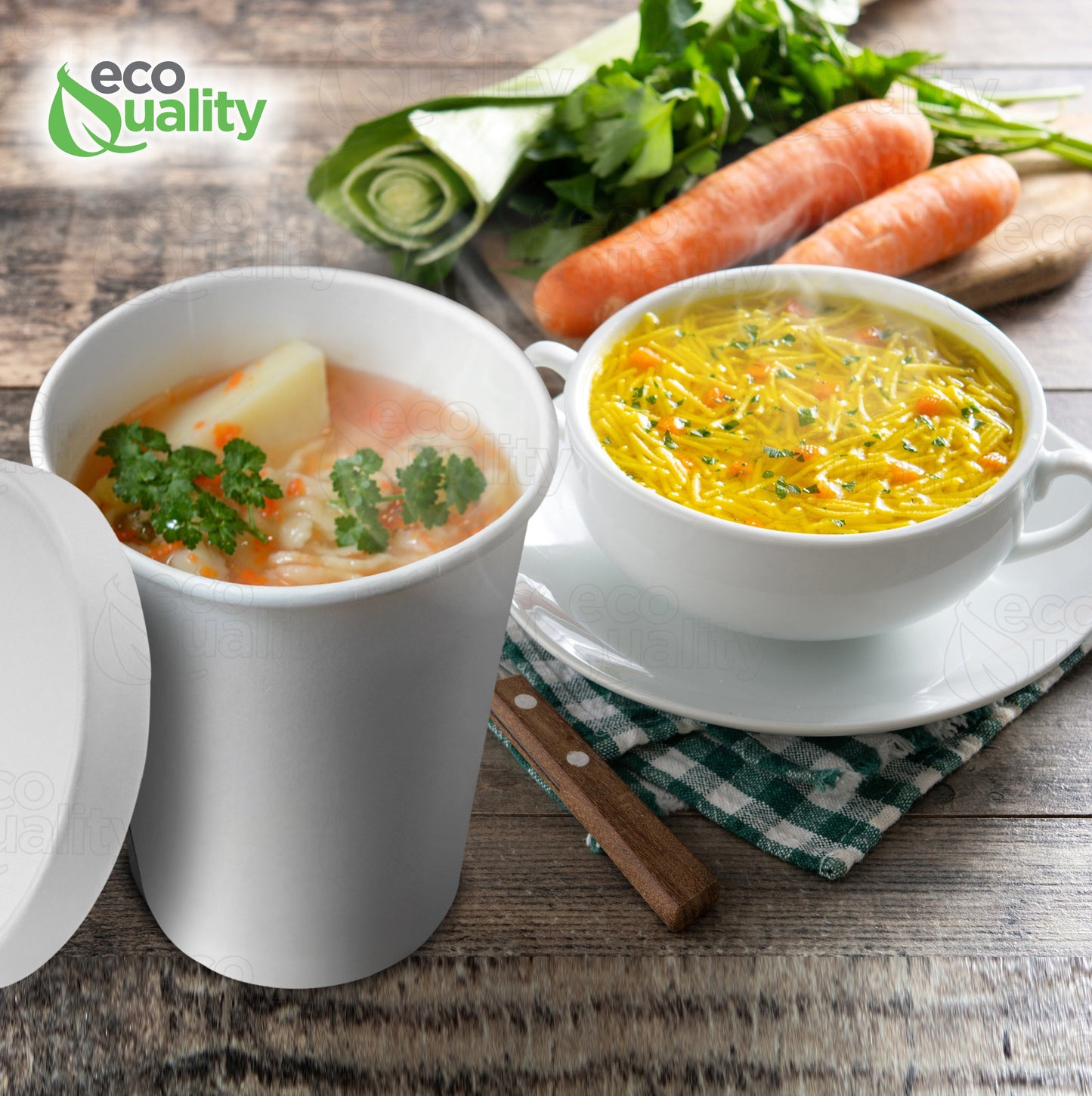 32oz Disposable White Paper Soup Containers Ice-Cream Paper Cup With Vented Lids