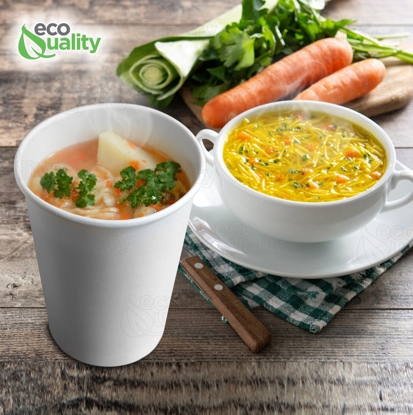 32oz Disposable White Paper Soup Containers Paper Ice Cream Yogurt Cups