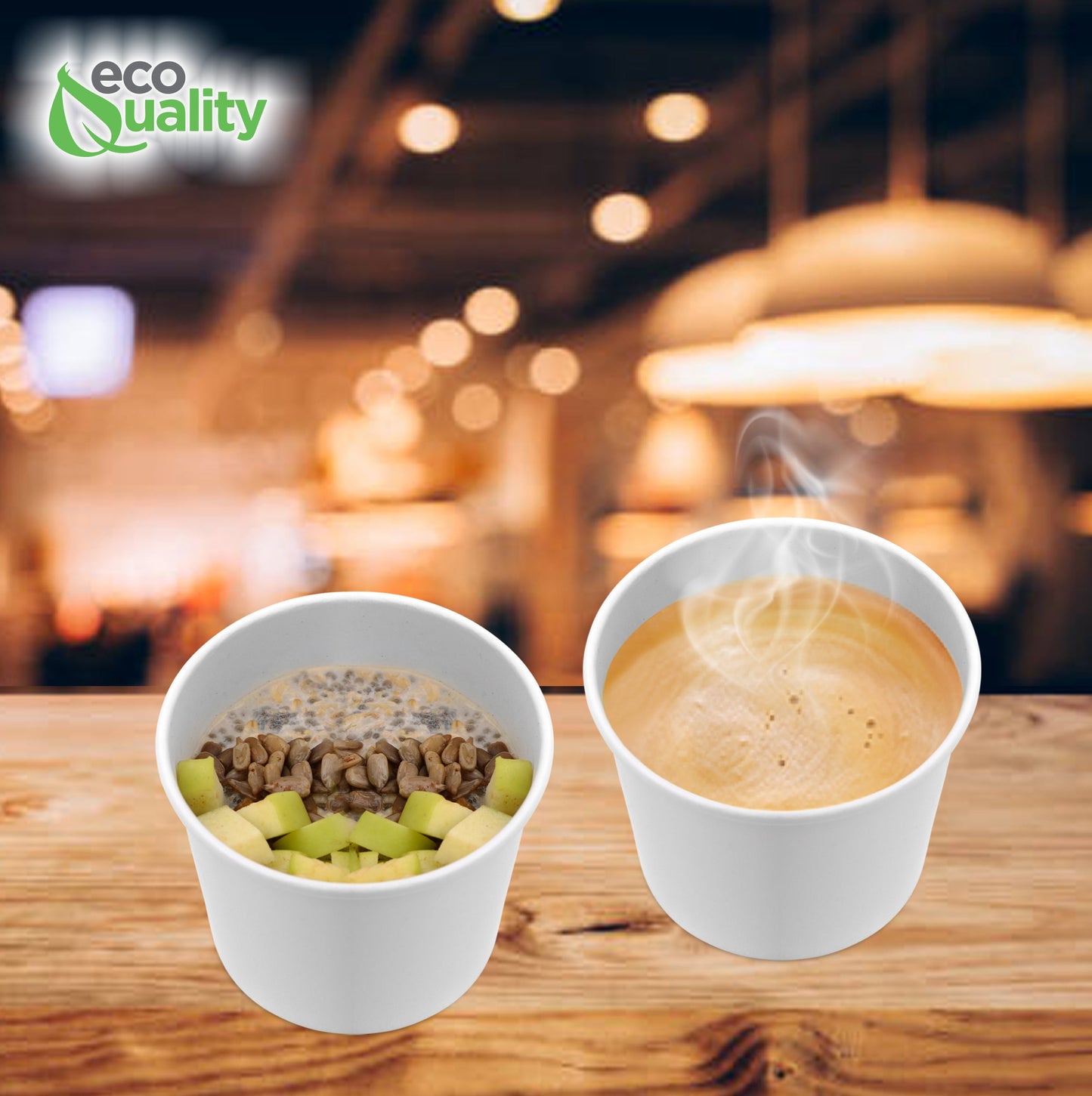 12oz Disposable White Paper Soup Containers Ice Cream Yogurt Cups