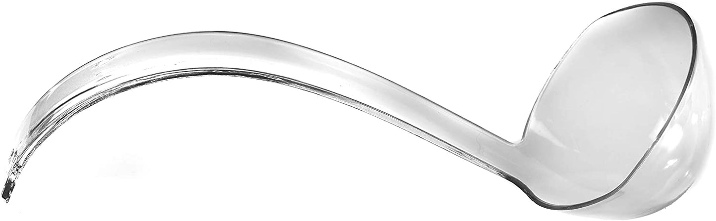 Plastic Clear Soup Ladle - Punch Ladle - Great for Soups, Fruit Punch, Ice Tea, Salad Dressings - Heavy Duty Premium - 5 Ounce Serving Ladle