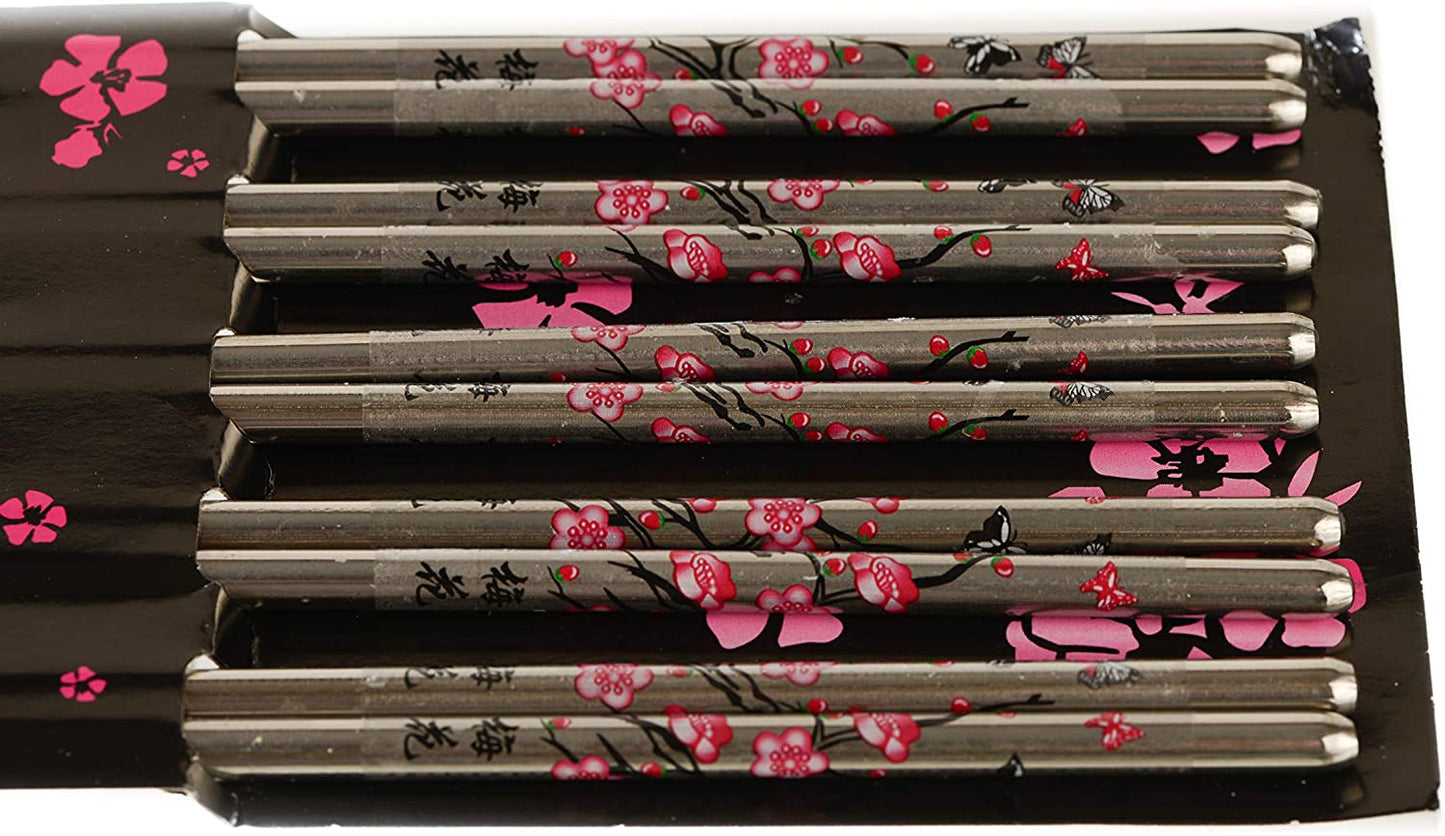 Premium Reusable Stainless Steel Chopsticks Great for Dinner, Kitchen, Ramen, Dishwasher Safe 8.8"