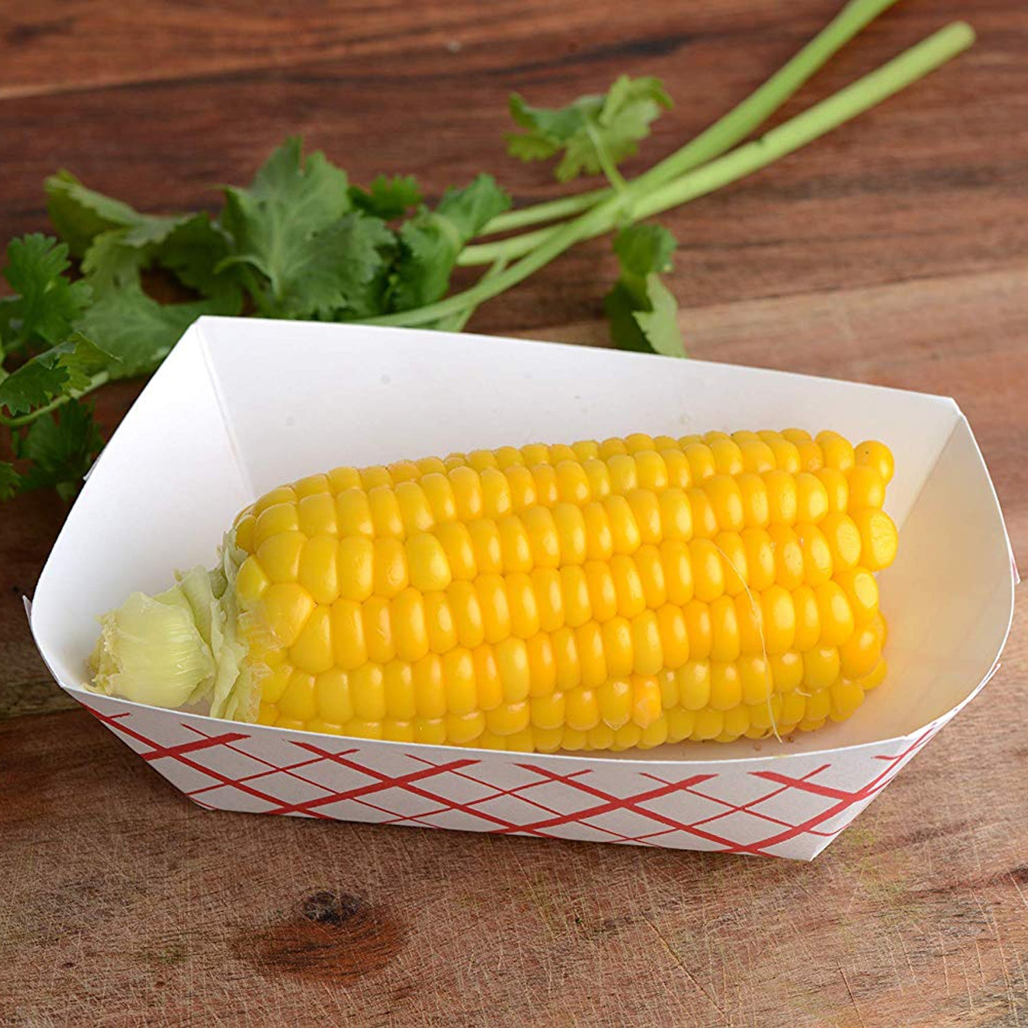 heavy duty strong sturdy hot dog french fries burger corn onion rings household diner restaurant food truck fast food Disposable Checkered Paper Food Tray affordable bulk economical commercial wholesale 1/2lb pound nyc