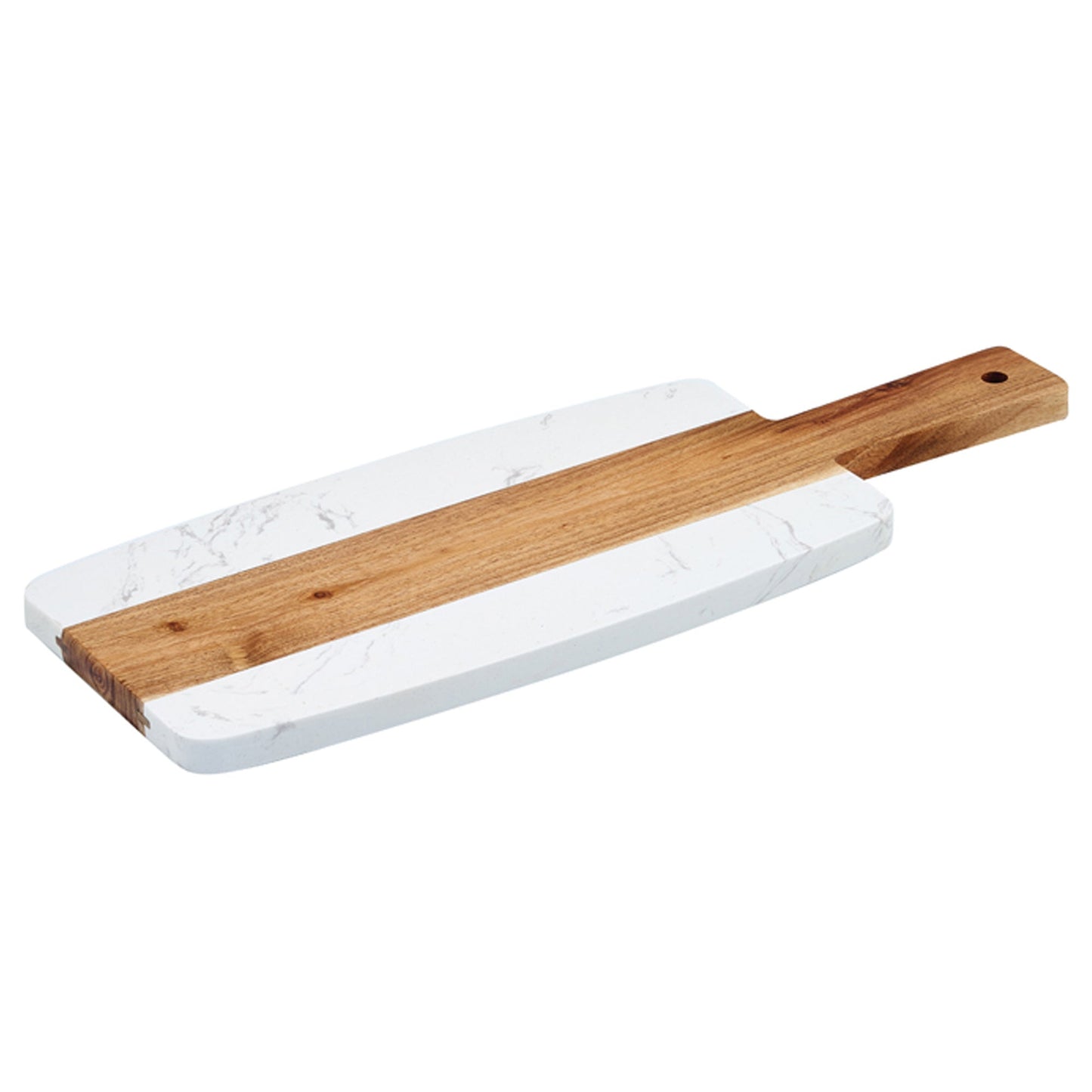 EcoQuality Marble and Wood Serving Board with Handle 3 piece Set