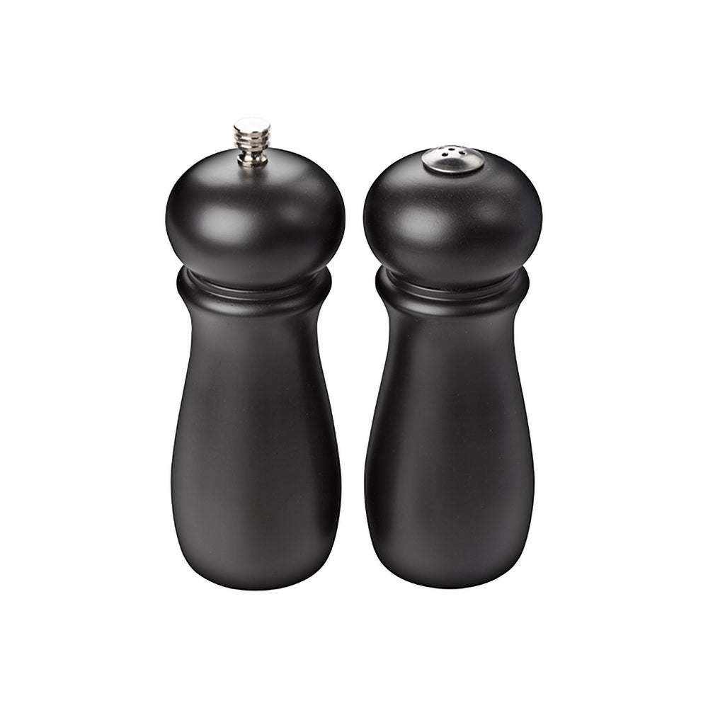 EcoQuality 6 inch Rubberwood Salt Shaker and Pepper Mill Set