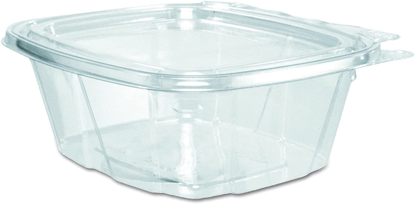Tamper-Resistant Clear Hinged Container with Flat Lid