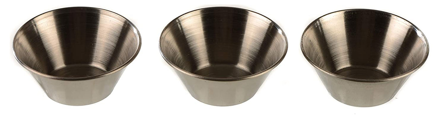 Stainless Steel Sauce Cups 1.5 oz Round Condiment Containers, Food Safe/Commercial Grade Safe/Portion Dipping Cups, Sauce Cups, Ramekins