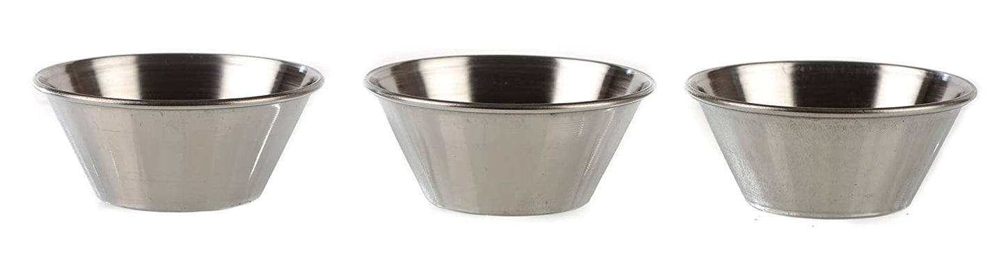 Stainless Steel Sauce Cups 1.5 oz Round Condiment Containers, Food Safe/Commercial Grade Safe/Portion Dipping Cups, Sauce Cups, Ramekins