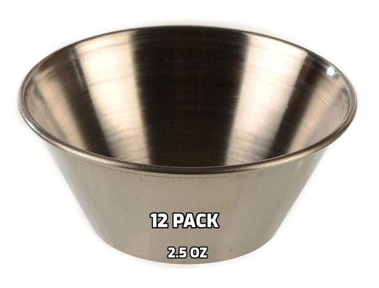 Stainless Steel Sauce Cups 2.5 oz Round Condiment Containers, Food Safe/Commercial Grade Safe/Portion Dipping Cups, Sauce Cups, Ramekins