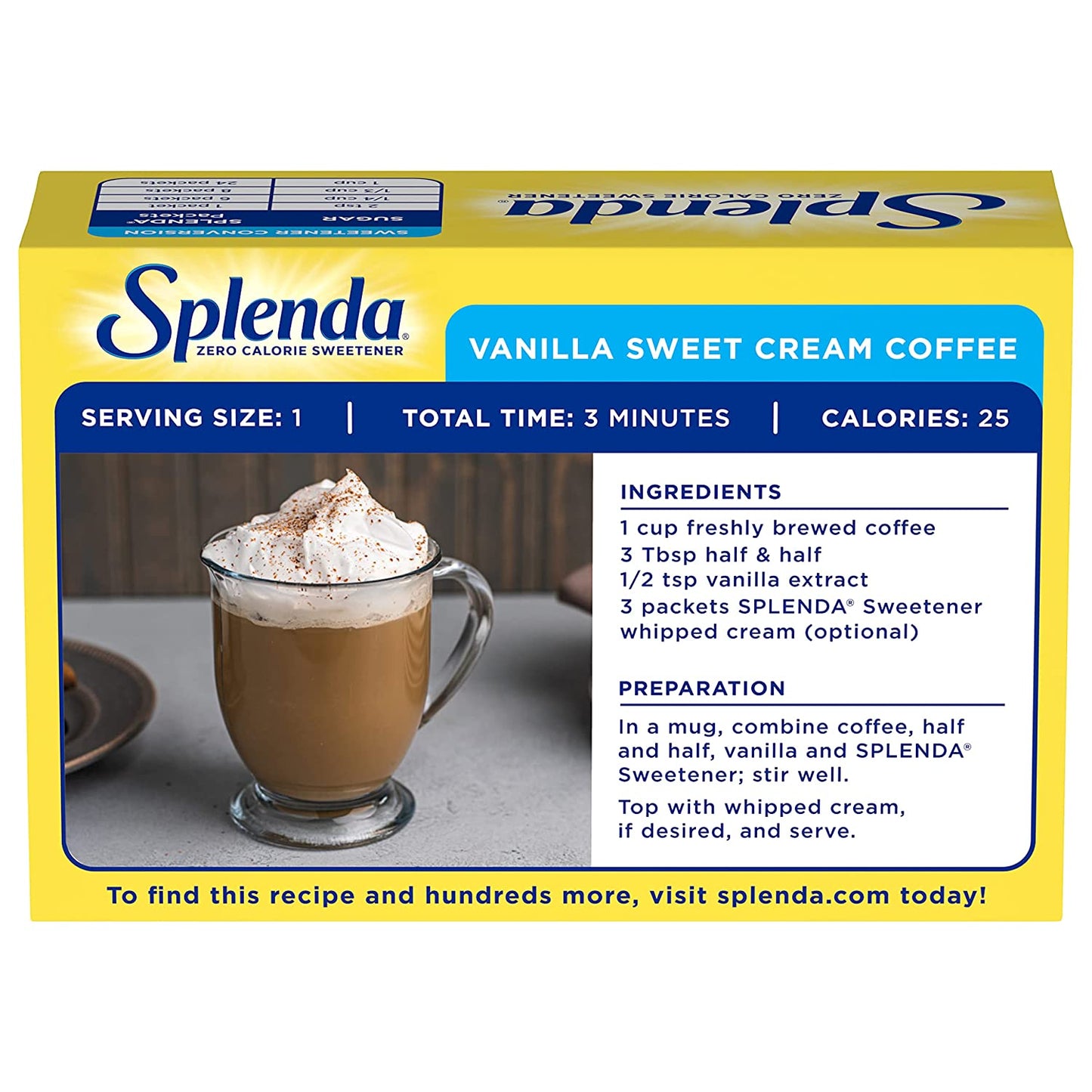 SPLENDA No Calorie Sweetener, Single-Serve Packets, 3.5 Ounce Sugar Substitute