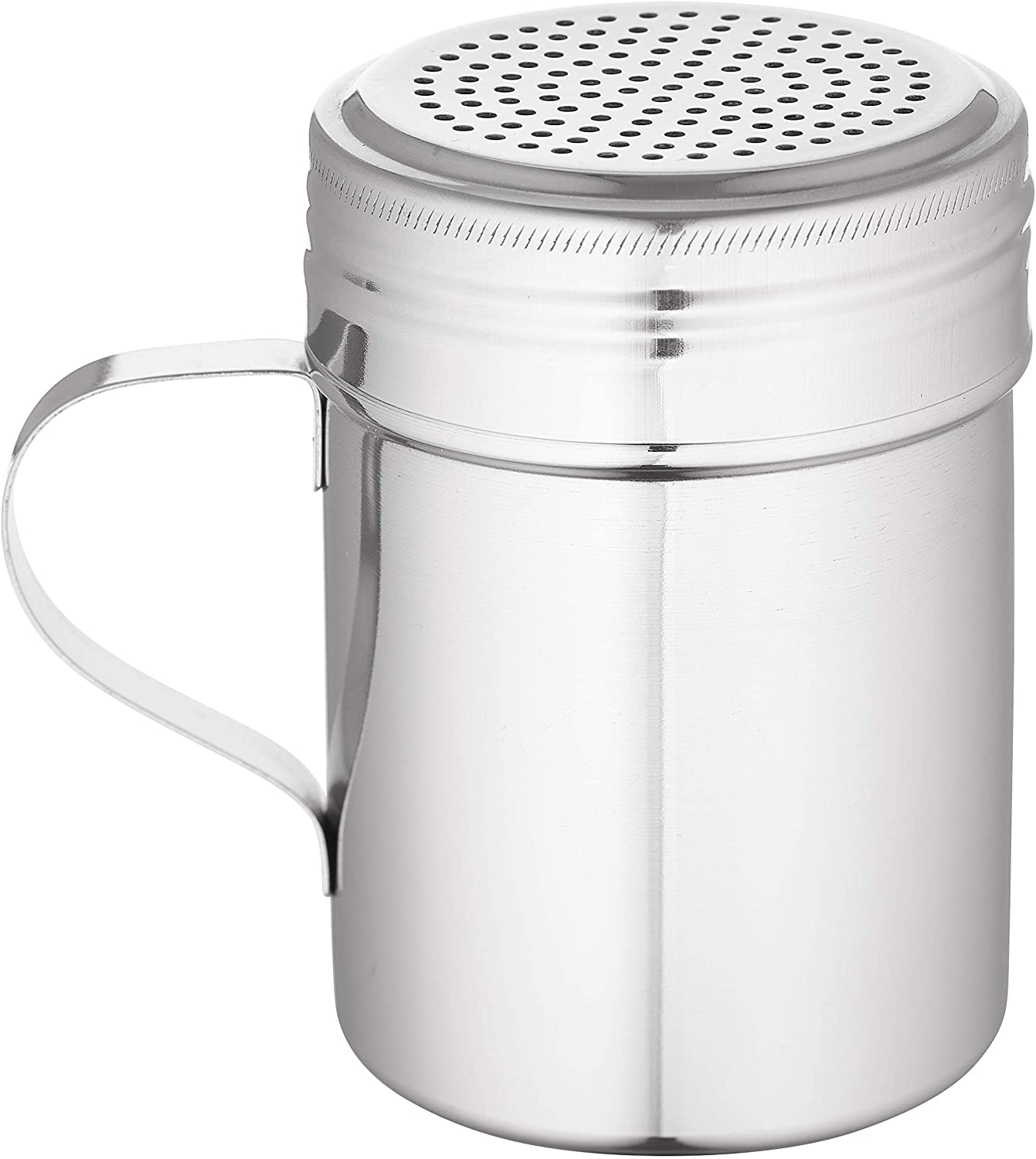 Stainless Steel Versatile Dredge Shaker Set with Handles 10 Ounce - Salt, Pepper, Sugar, Condiments, Oregano, Spices Shaker for Restaurants, Baking, Cooking by EcoQuality (10oz)