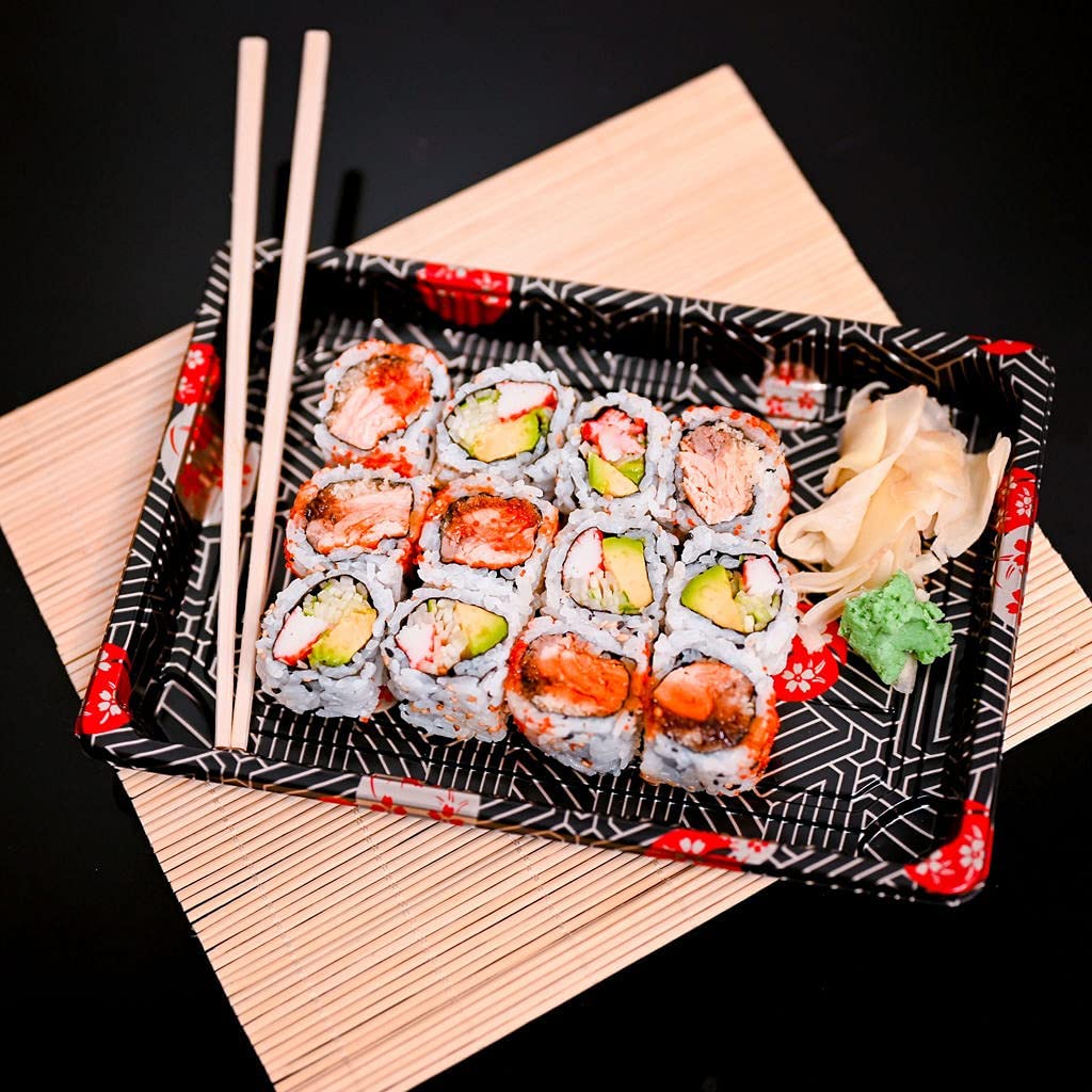 EcoQuality Natural Bamboo Sushi Rolling Mat - Sushi Rolling Pad, Sushi Roller - Sushi Rolling Maker, Perfect Square Size 9.5 x 9.5 Inches