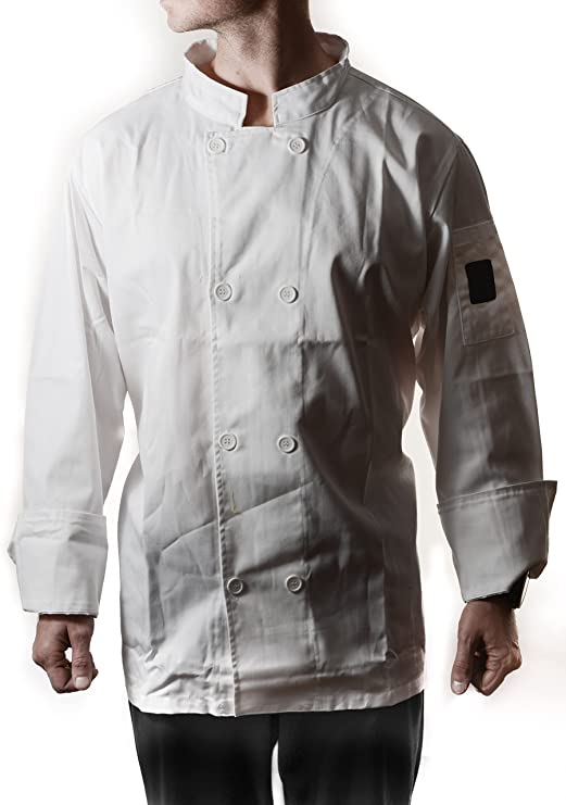 Unisex Chef Jacket Long Sleeves, Chef Coat - Restaurant Kitchen Chef Uniform Button Design