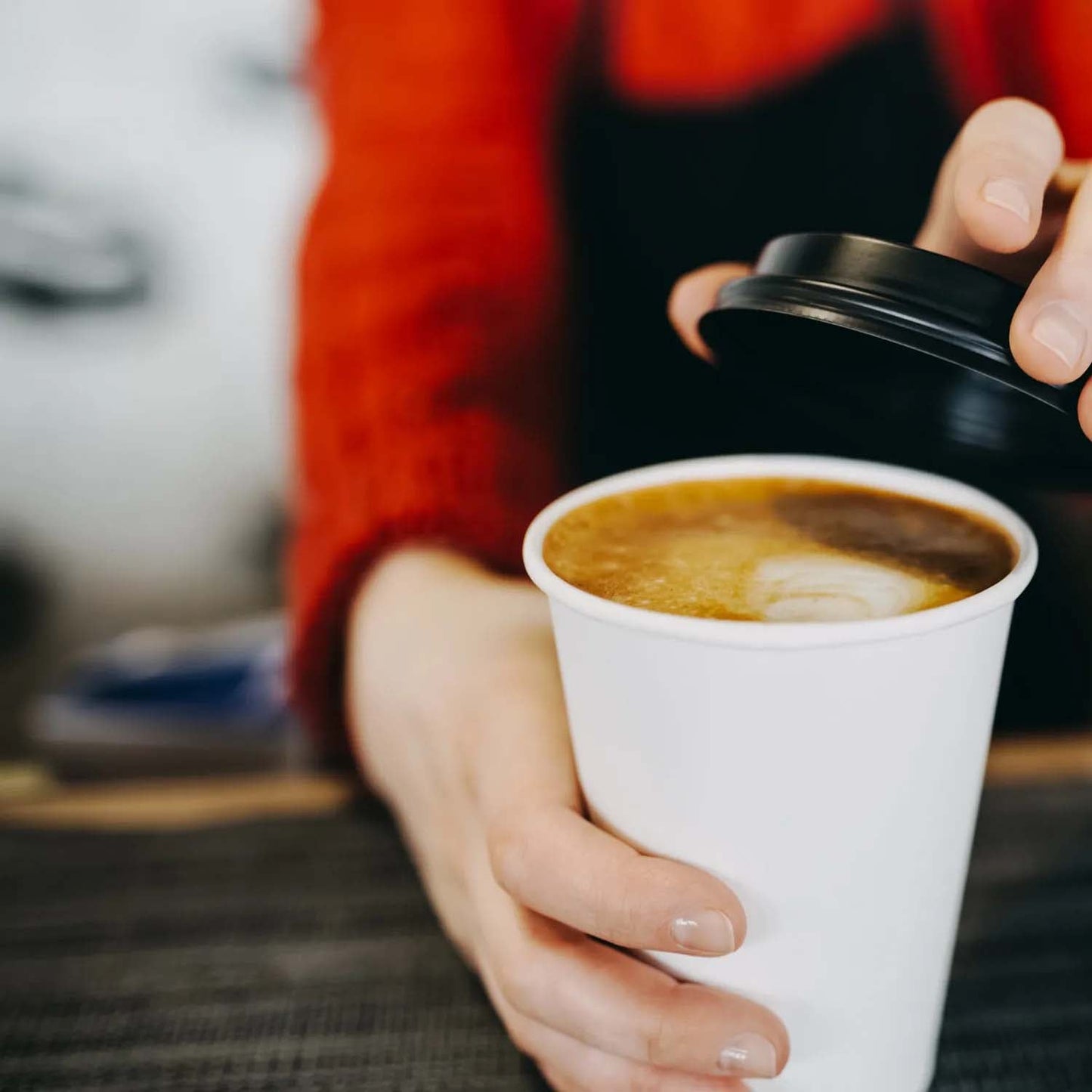 Disposable White Paper Hot Cold Cups with White Flat Lids