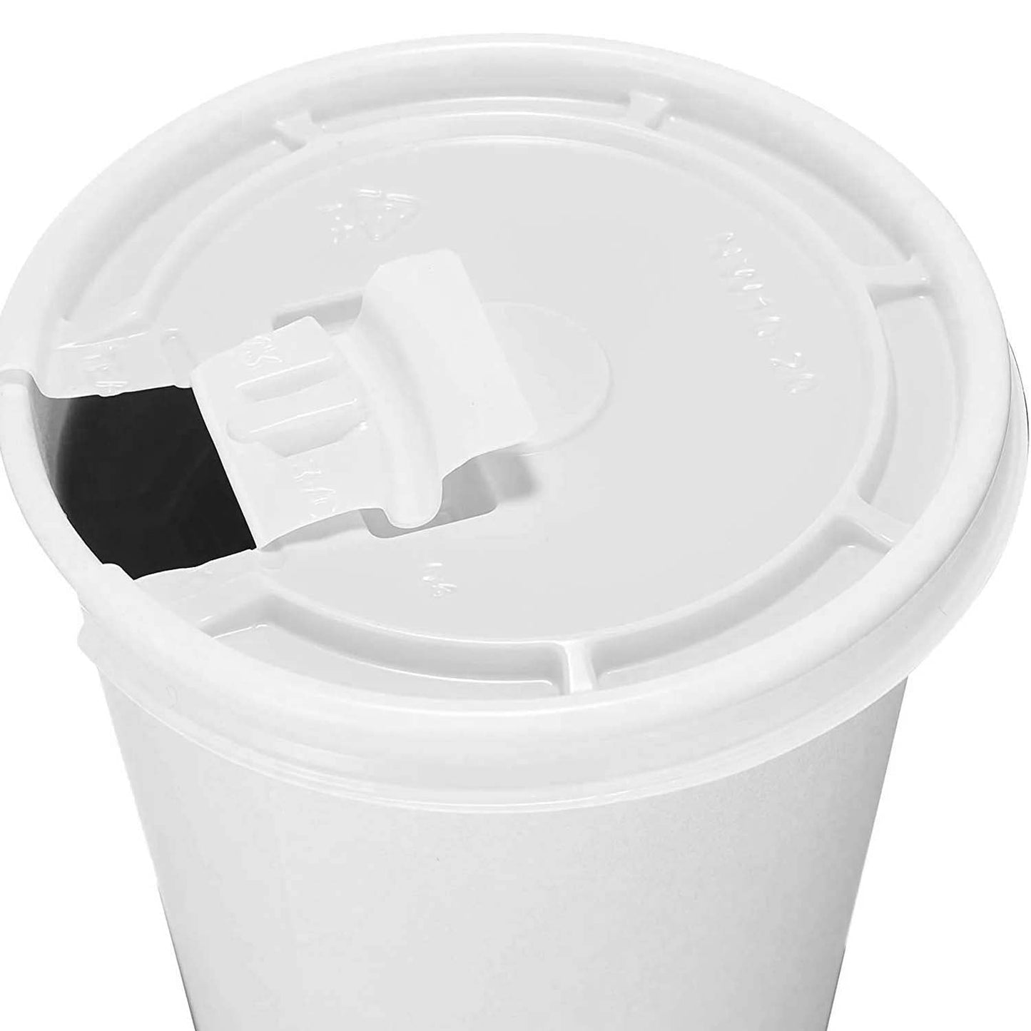 20oz Disposable White Paper Hot Cold Cups with White Flat Lids