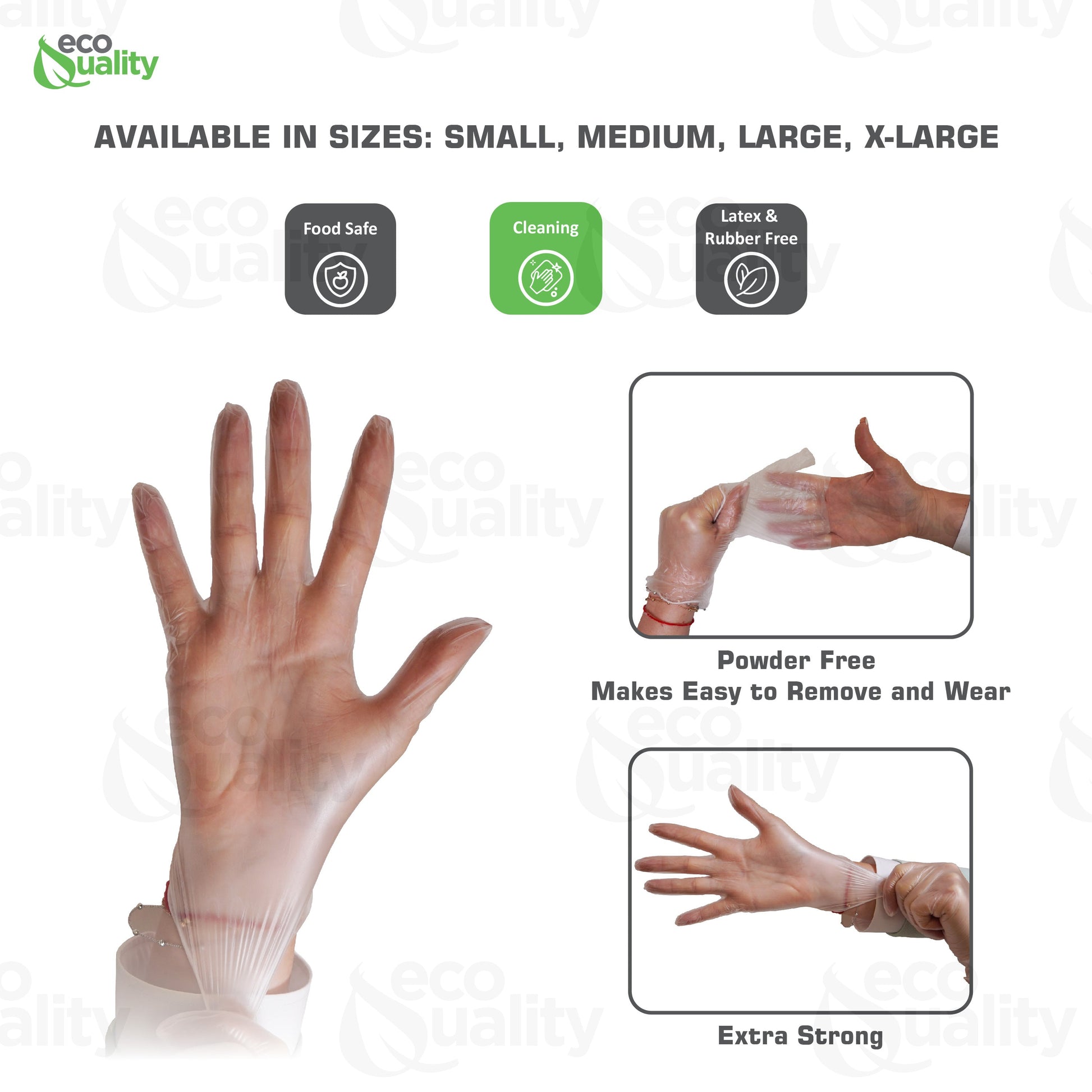 Cleaning Cooking Janitorial Gardening Multipurpose  Small  Vinyl Powder Latex Free Gloves  Restaurant Supplies  Plastic Gloves  latex gloves  Gloves  Food service  disposable gloves  Covid Supplies  Covid rubber free x Large