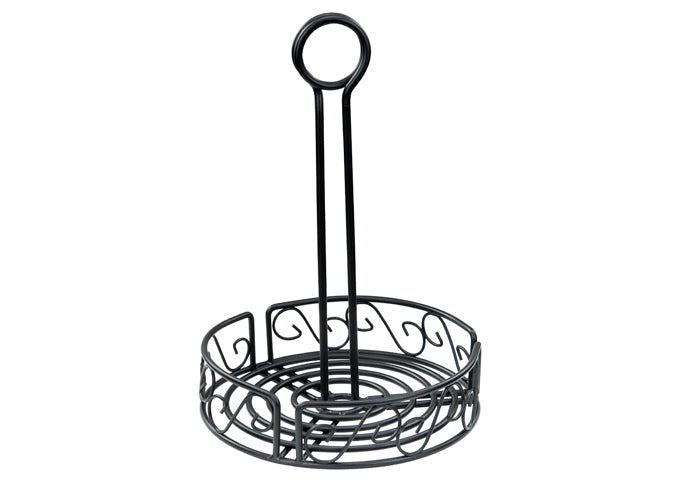 Round Condiment Caddy, Black Wire