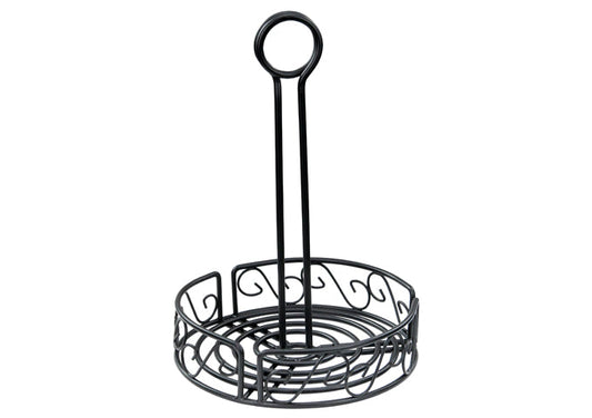 Round Condiment Caddy, Black Wire