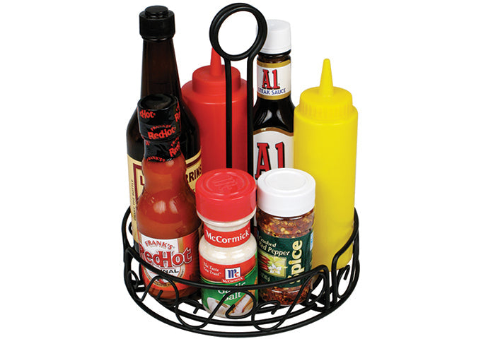 Round Condiment Caddy, Black Wire