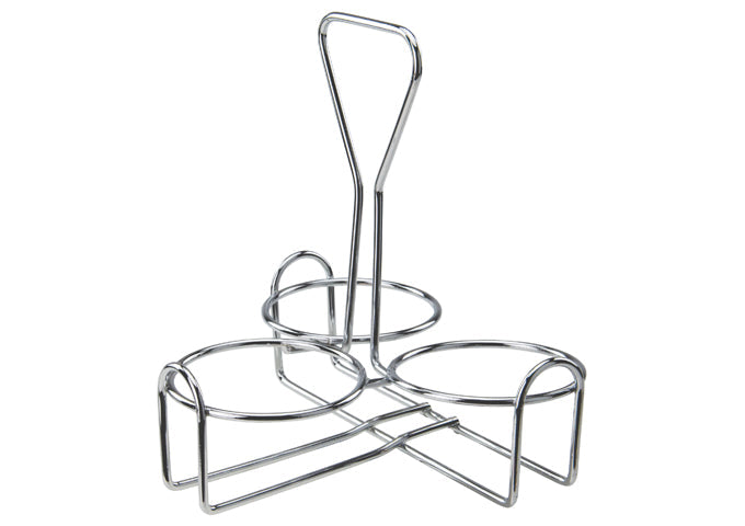 Chrome Plated 3-Ring Condiment Jar Rack