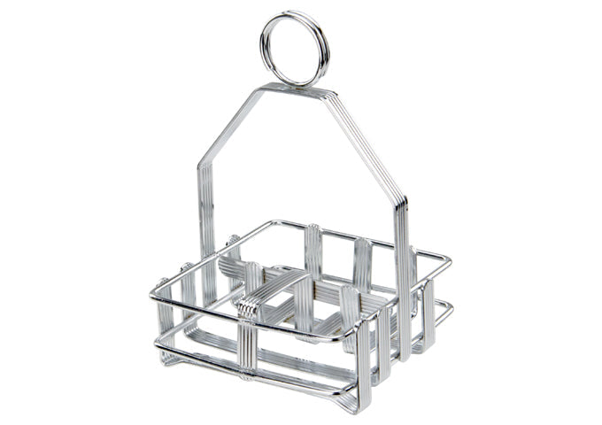 Chrome Plated Cruet Rack for Salt/Pepper Shaker & Sugar Packets