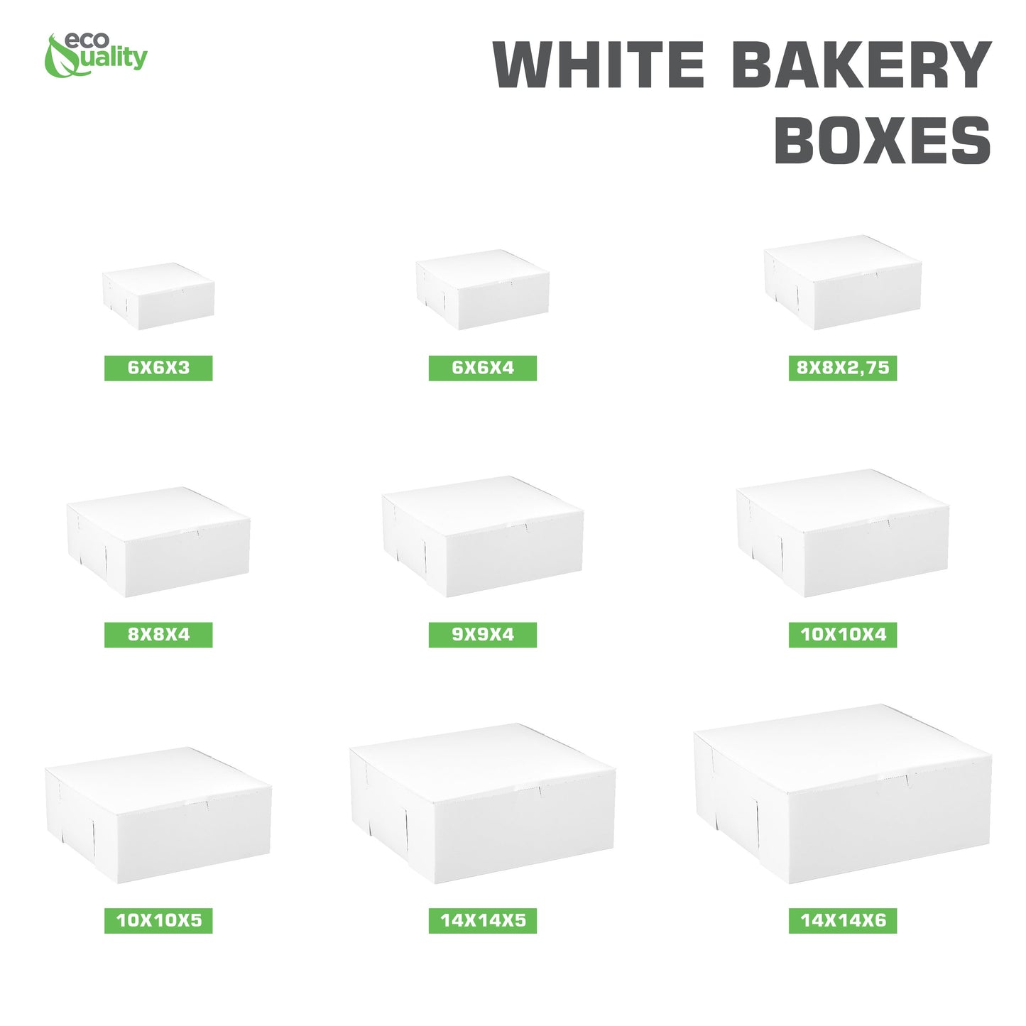 White Kraft Paperboard for Home or Retail White Bakery Pastry Boxes Restaurant Food Trucks Caterers take out sustainable Recyclable for Pastries Pies Paper Cardboard Gift Box Ecofriendly Cookies Catering Restaurant Cafe Buffet Event Party Cakes Baby Shower affordable bulk economical commercial wholesale 14" x 14" x 5" inches donuts