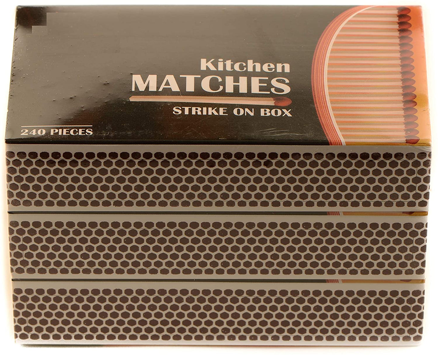 Wooden Strike on Box Matches - 240 Count Per Box - Kitchen Matches, Camping, Candles and Stove - Lot Bulk, Wholesale