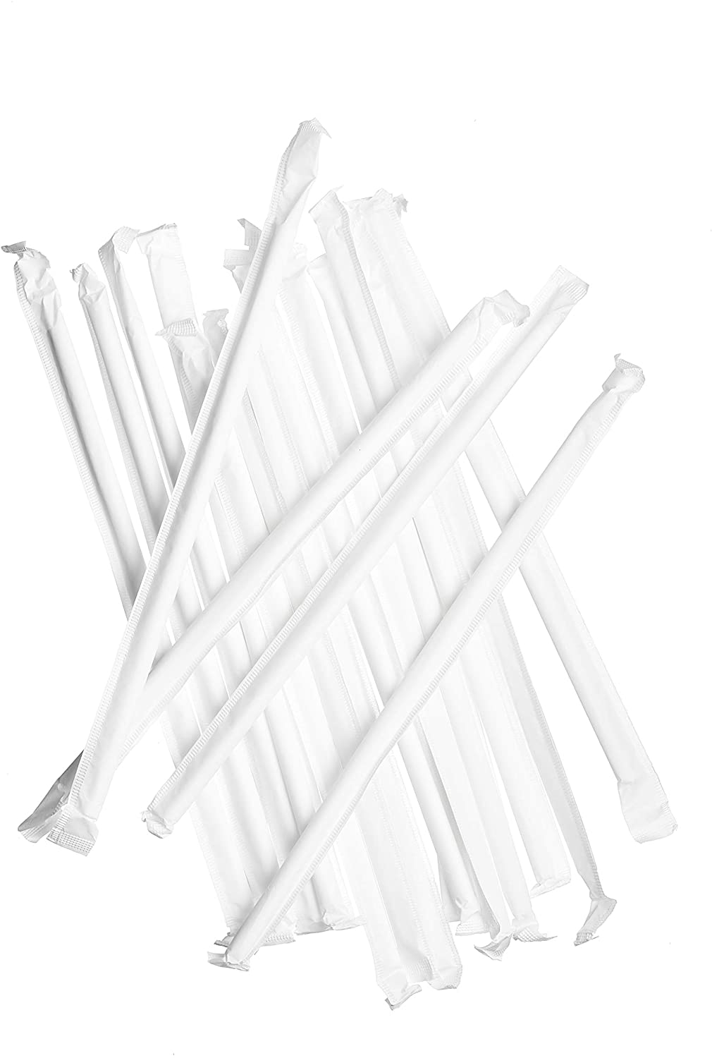 Wrapped Disposable Paper Drinking Straws White 7.75 Inches - Compostable, Biodegradable, Earth Friendly Straws, Premium Wrapped Paper Straws
