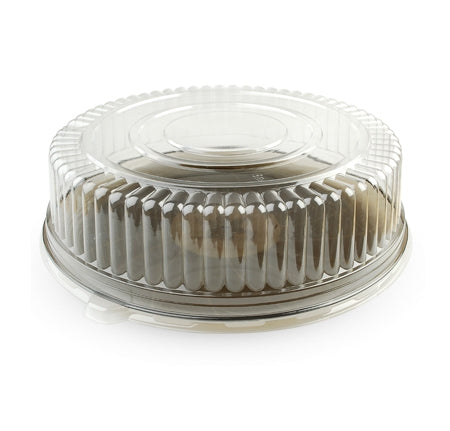 Angled High Rim Platter - Round Classic Tray Black with Lids