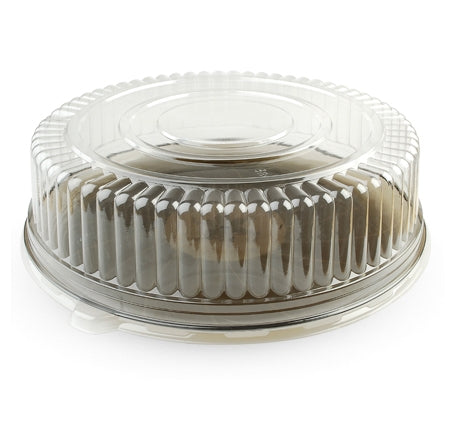 Angled High Rim Platter - Round Classic Tray Black with Lids