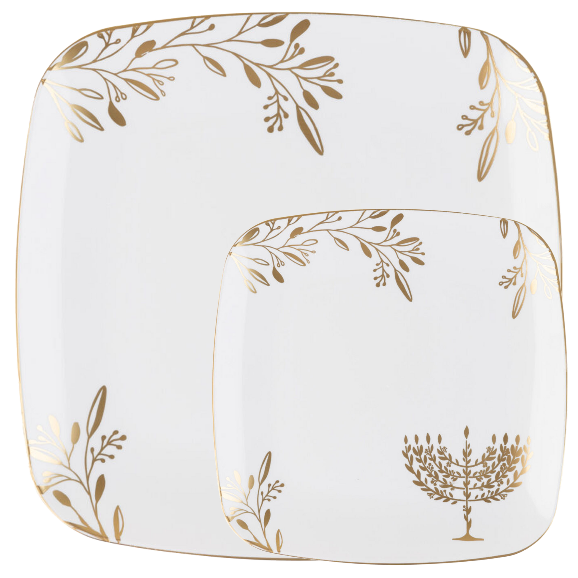 Chanukah Dessert Plate Dinner Plate Blue Charger Plate 10 inch 7 inch Holiday Party Hanukkah Disposable Plates Gold Dinner Plates