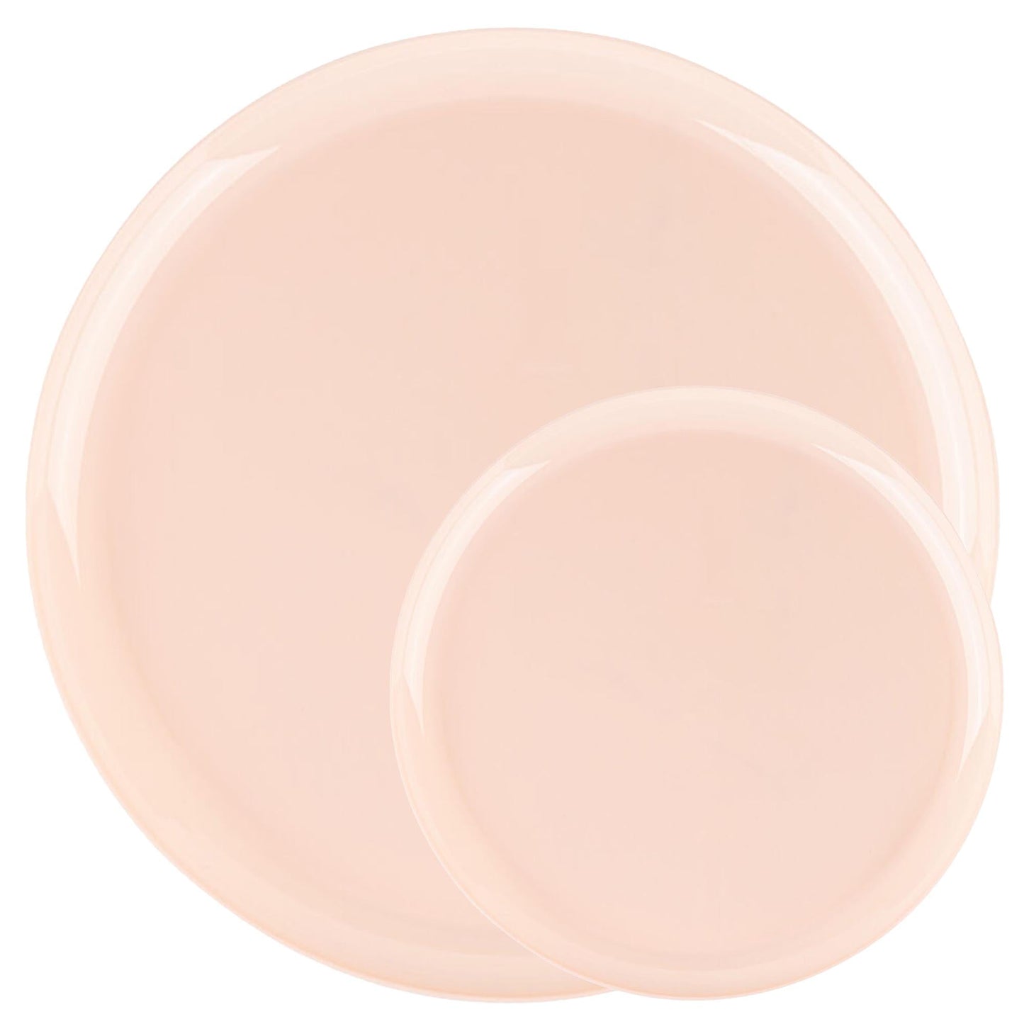 Plastic Tableware Pink Plates Edge Collection Dinner Party Set