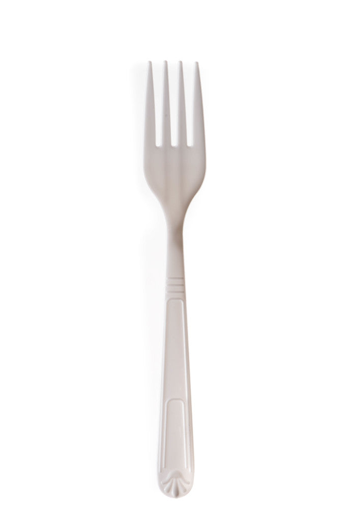 [50] Heavy Duty Forks - Premium Heavy Weight Disposable Cutlery, Recyclable, Meal Kit, Takeout - Great for Parties, Office, BBQ, Party Supplies, Restaurants and Togo (White & Black)