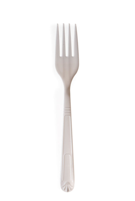 [50] Heavy Duty Forks - Premium Heavy Weight Disposable Cutlery, Recyclable, Meal Kit, Takeout - Great for Parties, Office, BBQ, Party Supplies, Restaurants and Togo (White & Black)