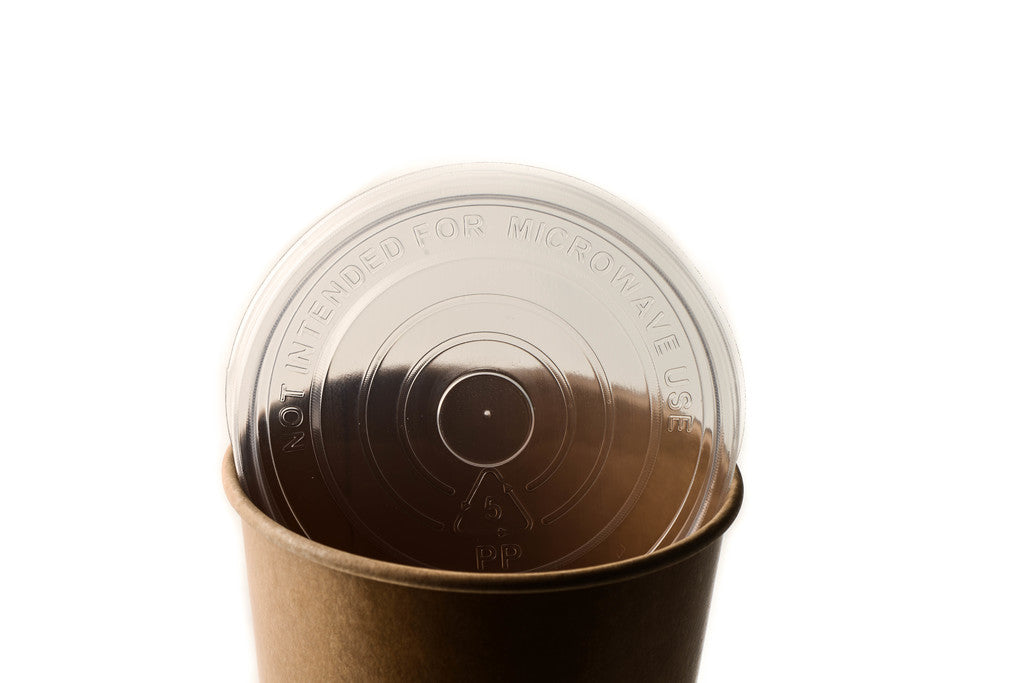 Disposable Kraft Paper Soup Containers with Plastic Lids - Kraft Paper Ice Cream Containers / Yogurt Cups with Plastic Lids (8oz, 12oz, 16oz, 26oz, 32oz)