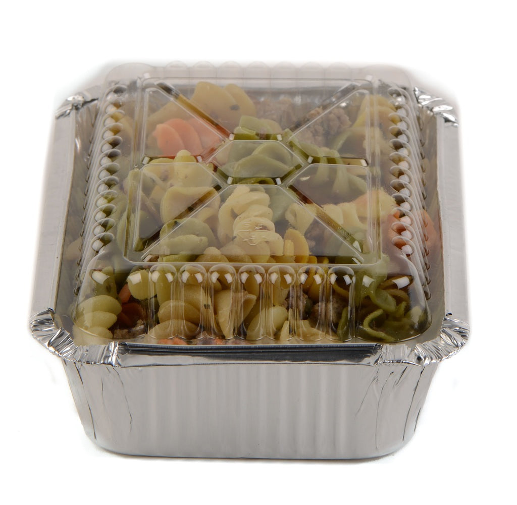 Aluminum Pan Oblong Take Out Foil Baking Containers with Dome Lids (1LB, 1 1/2LB, 2 1/2LB) (Shallow & Deep)