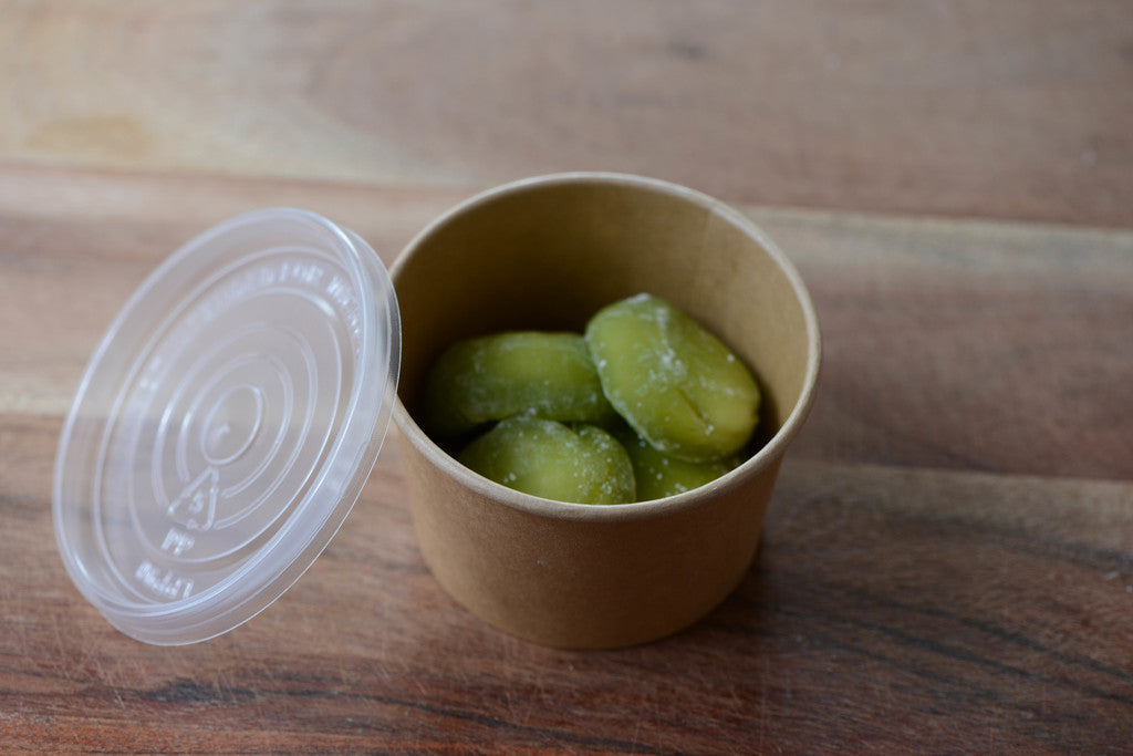 Disposable Kraft Paper Soup Containers with Plastic Lids - Kraft Paper Ice Cream Containers / Yogurt Cups with Plastic Lids (8oz, 12oz, 16oz, 26oz, 32oz)