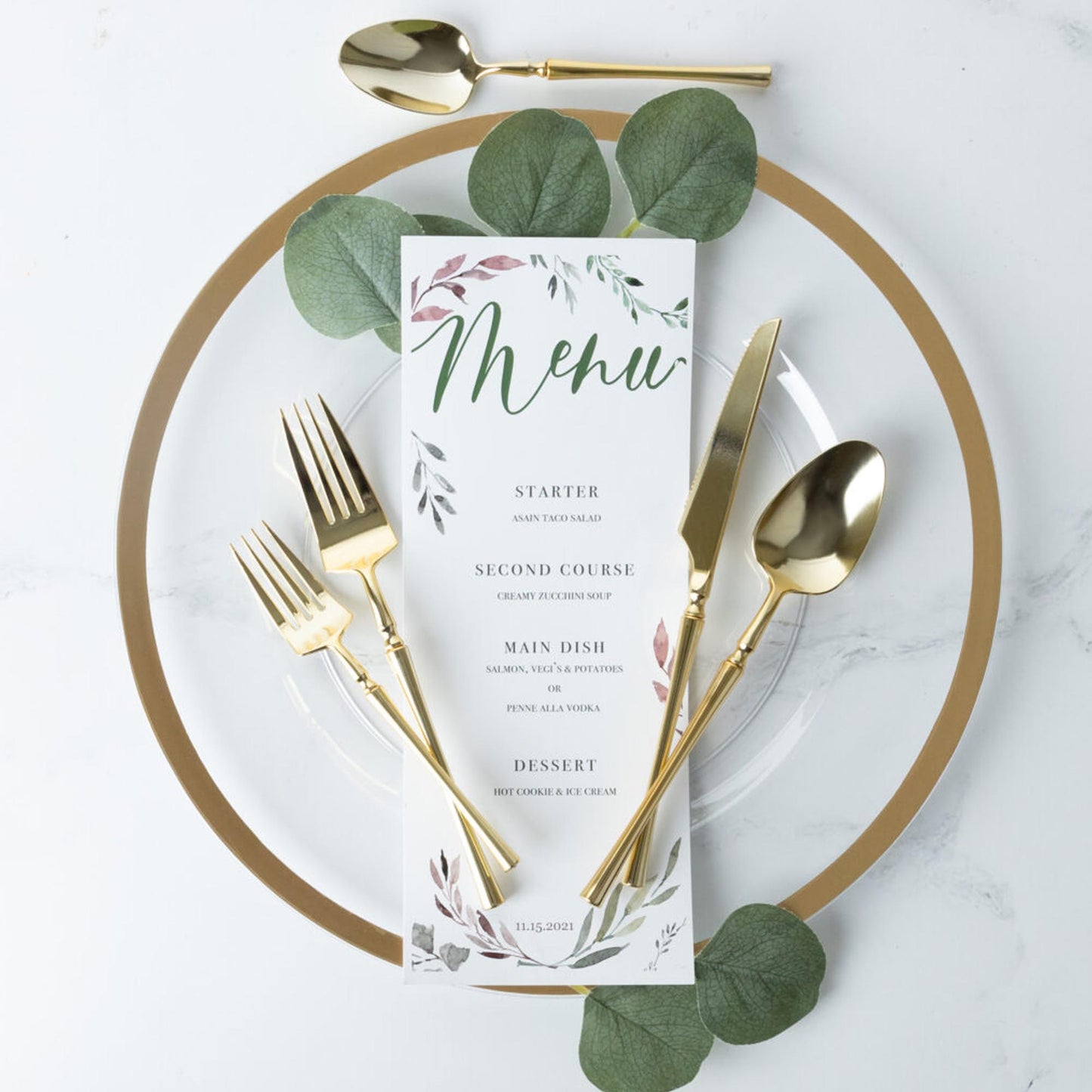 Plastic Tea Spoons Gold Infinity Flatware Collection