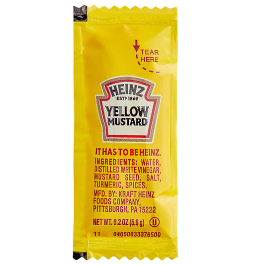 Heinz 0.2oz (5.6gr) Yellow Mustard Individual Serve Packets