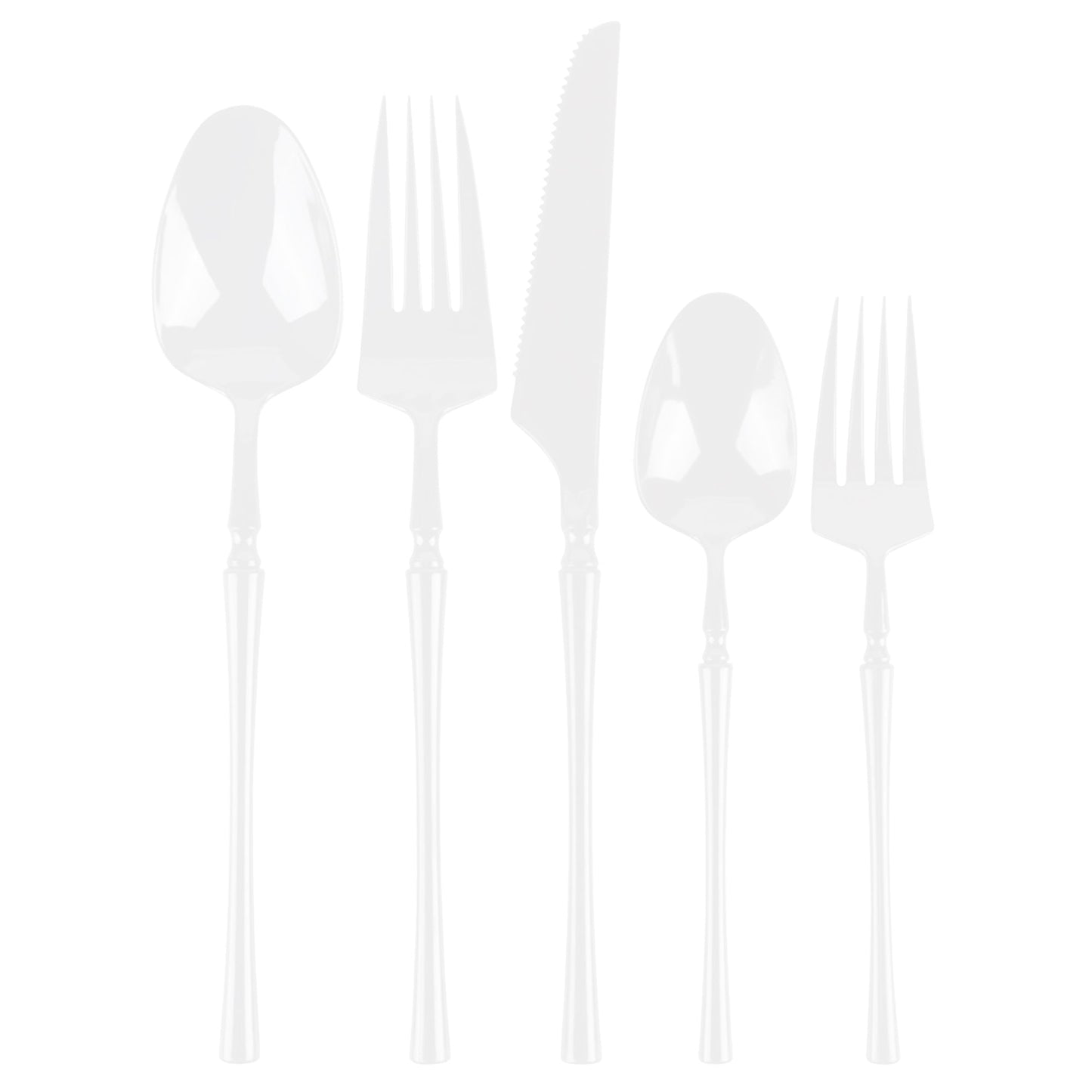 Plastic Salad Forks White Infinity Flatware Collection