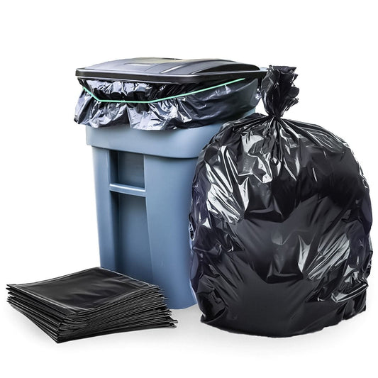 58 Gallon Extra Heavy Duty thickness 2.8 mil 40"W x 58"H Black Garbage Bags 100/Case