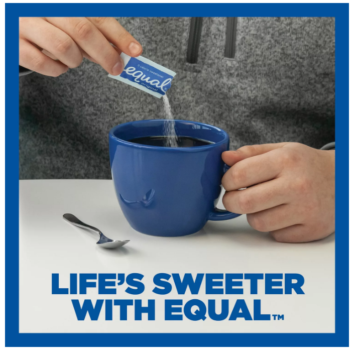 EQUAL Original Zero Calorie Sweetener 1000 Packets/Case 1 Gram a Packet Sugar Substitute