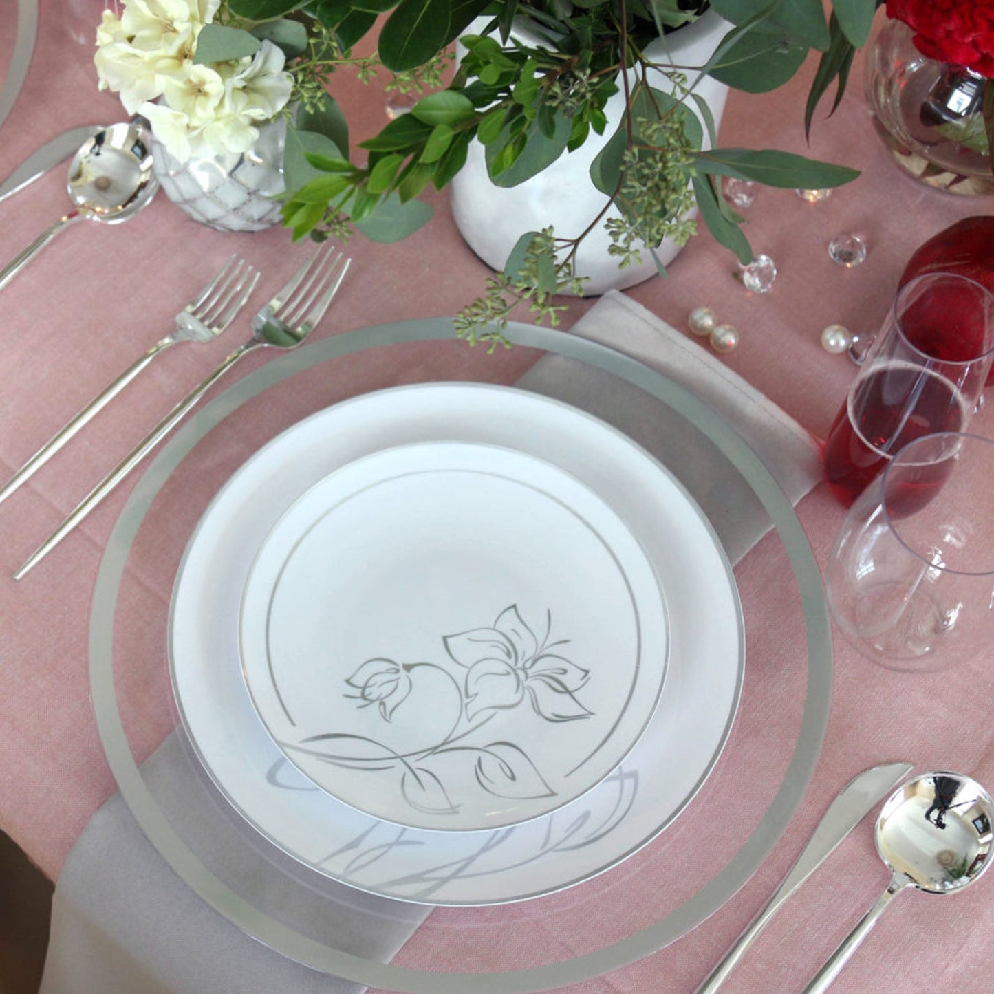 Plastic Party Plates Household Supplies Disposable Plastic Plates Bbq plates fancy disposable plates heavy duty plates classic elegant sturdy plates reusable wedding dinner salad dessert plates catering high quality birthday anniversary plating