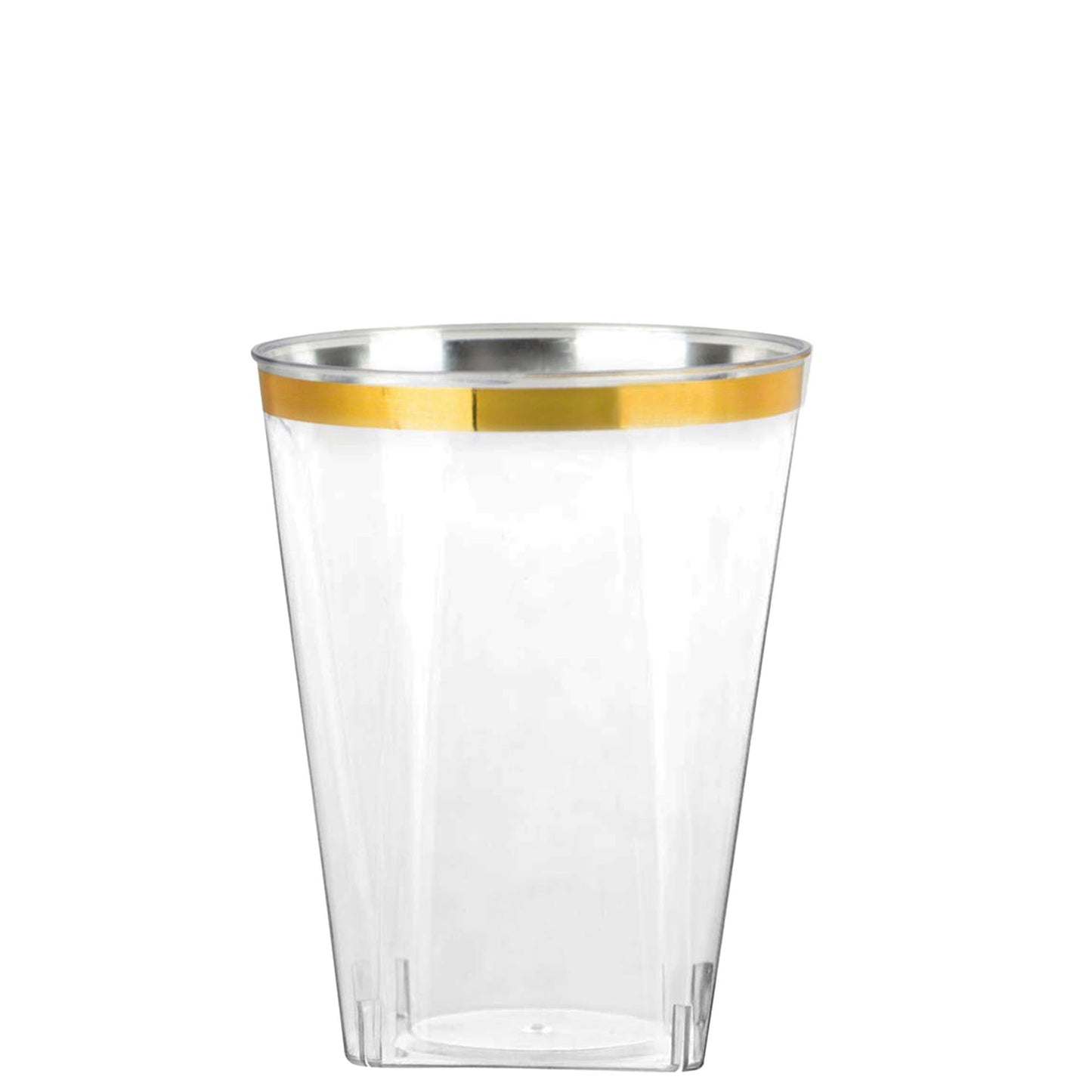 Plastic Tableware Clear Plate Gold Rim Hammered Transparent Organic Collection Dinner Party Set