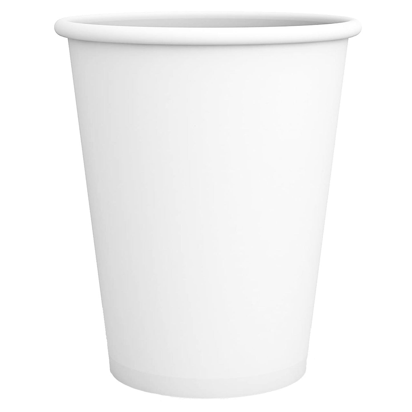 12oz Disposable White Paper Hot Cold Cups with Black Dome Lids